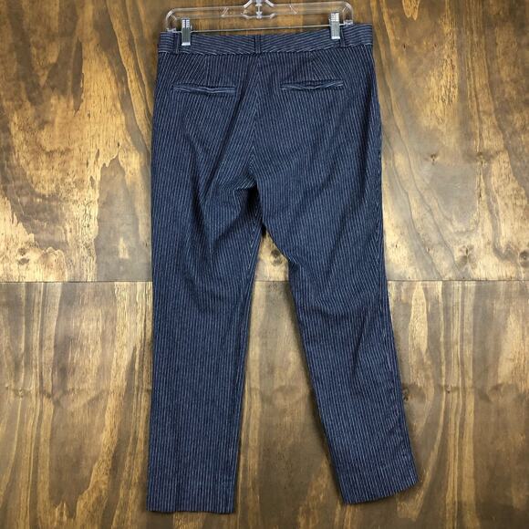 Banana Republic Womens Pants Blue Striped Jackson Fit Stretch 8 - Picture 10 of 12